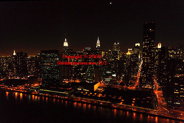 new york city at night. New York City Night Aerial